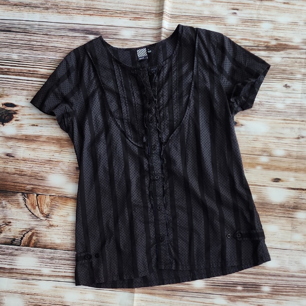 Volcom Black Striped Women's Blouse